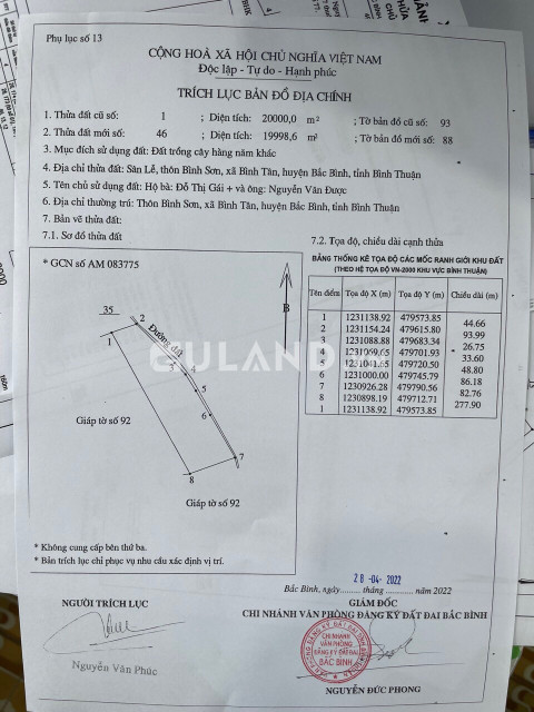 Gia đình nợ ngân hàng cần bán lô đất tâm huyết. PCC