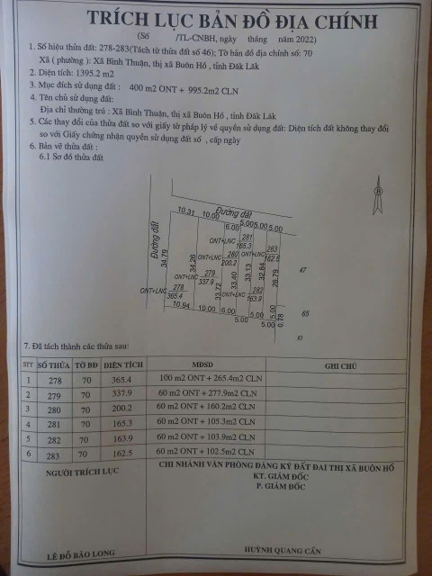 Bán đất 150m² giá 250 triệu tại Xã Bình Thuận Thị xã Thị Xã Buôn Hồ
