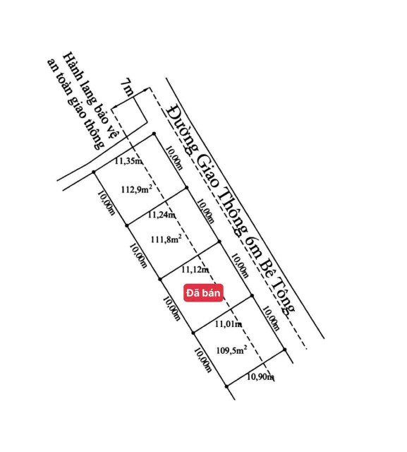 Bán nền thổ 110m2 cách thị trấn Tân Trụ 600m X.Bình Trinh Đông Tân Trụ Long An