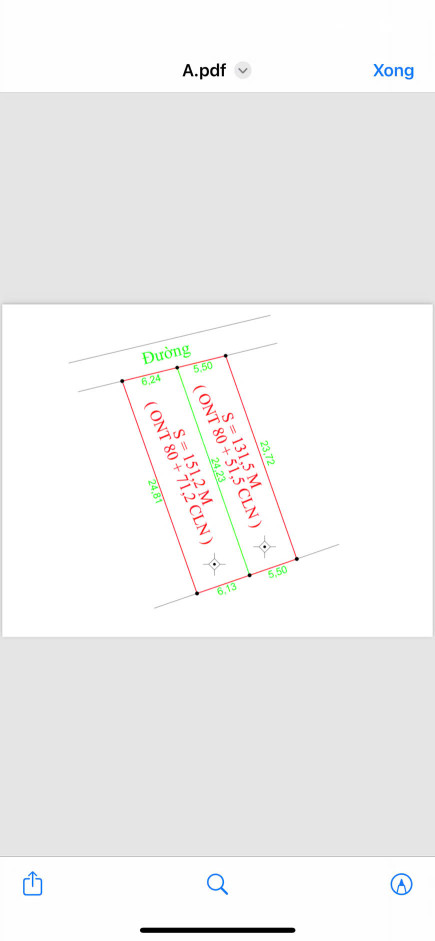 Bán đất 131m² ngang 6.25m giá 2.7 tỷ Xã Bình Xuyên