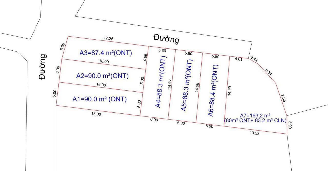 Bán đất 90m² ngang 5m giá 3.2 tỷ Xã Bình Xuyên