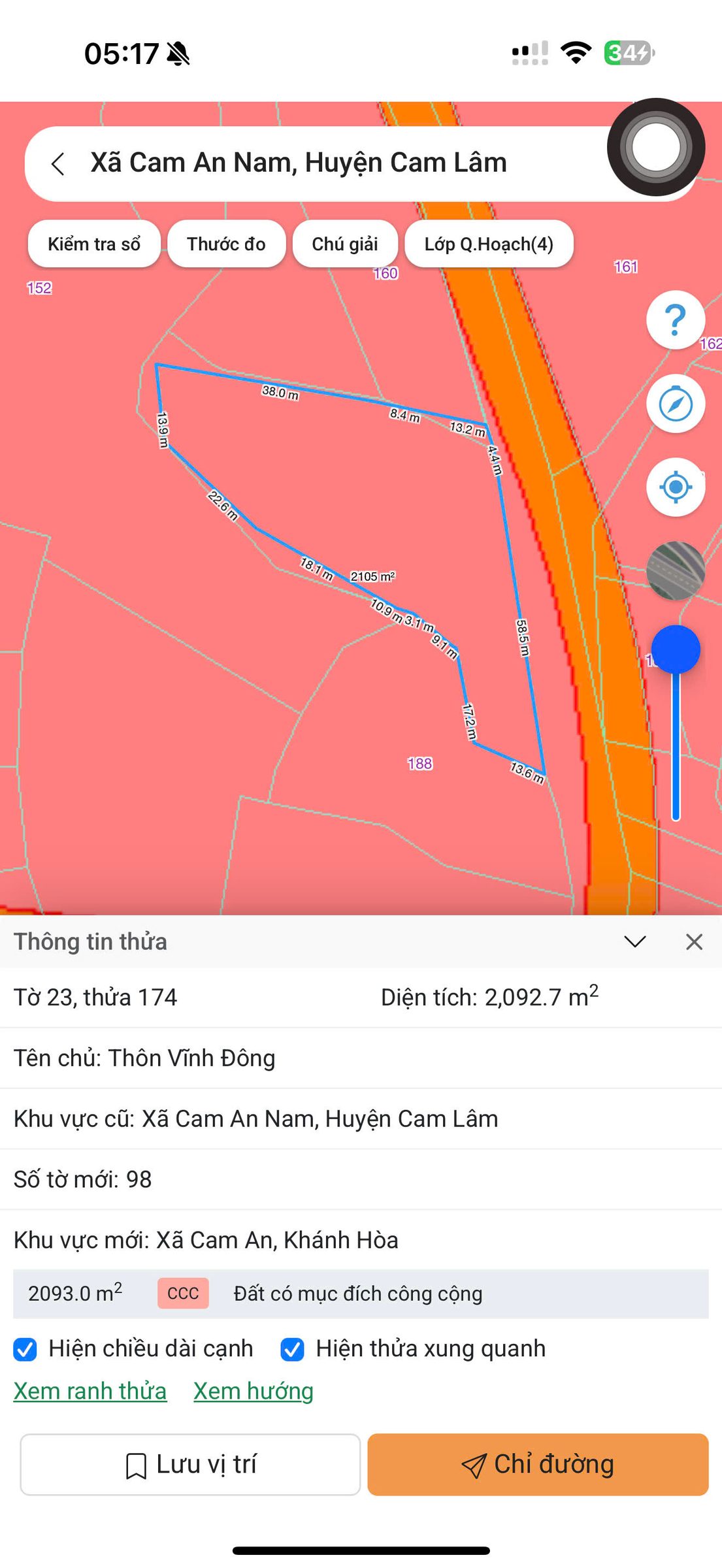 VĨNH ĐÔNG- CAM AN-- 2.092 M2 -- 62 M MẶT TIỀN ĐƯỜNG BÊ TÔNG-- GIÁ CHỈ 3 TỶ 300