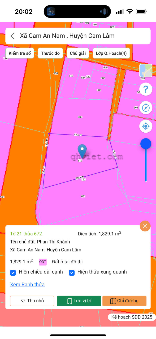 Cam An Nam | 1.829m² | 43m MT | QH 2045: Đất Ở Giữ Lại | 2 TỶ 700