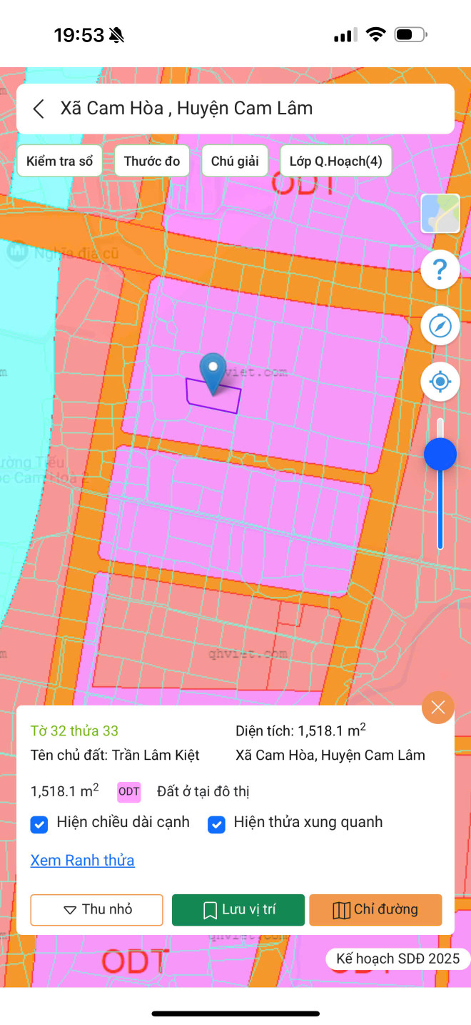 CAM HÒA -- 1518 M2 -- QUI HOẠCH ĐẤT Ở MỚI -- GIÁ CHỈ 360 TRIỆU -- 0961481675