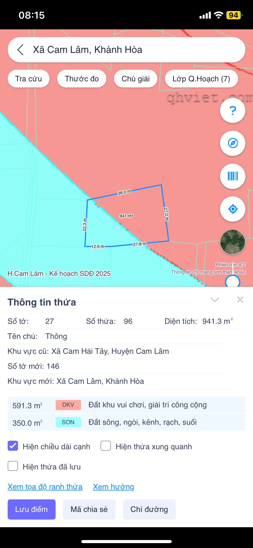 Bán Đất 1900m² giá 950 triệu tại Xã Cam Lâm Khánh Hòa