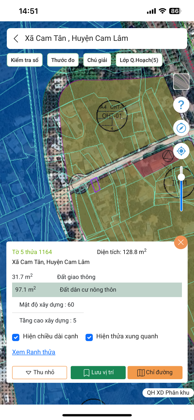 Cam Tân, qh2045 an toàn, 128,8m2 có thổ, đường oto rộng 8m cách quốc lộ 500m giá ngộp 900tr