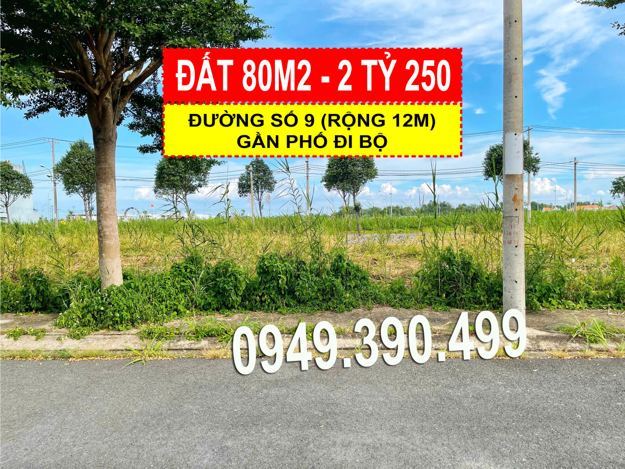 Bán đất 80m² khu Saigon Village - Lô dãy B8, giá 2.25 tỷ, Đường số 9 (rộng 12m).