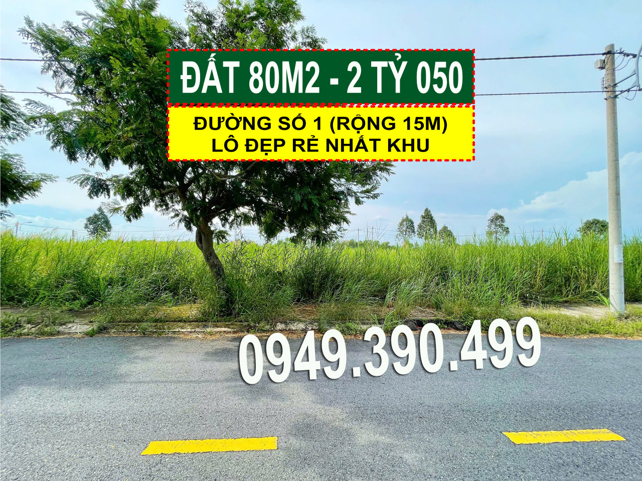 Bán đất 80m² khu Saigon Village, đường số 1, giá 2.05 tỷ