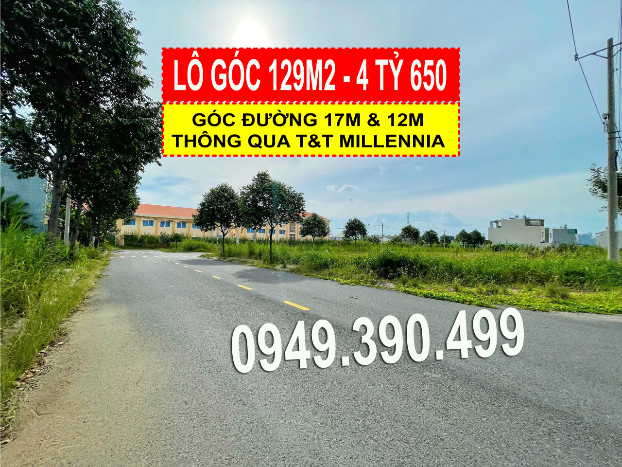 Bán đất lô góc 129m² khu Saigon Village, giá 4.65 tỷ. Góc đường 17m và đường 12m