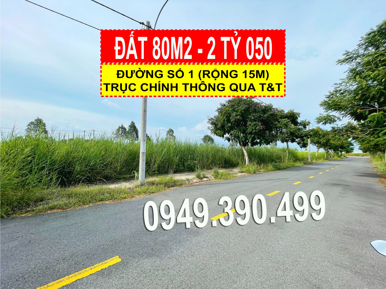 Bán đất 80m² khu Saigon Village - Lô dãy C3, Đường 15m, giá 2 tỷ 050