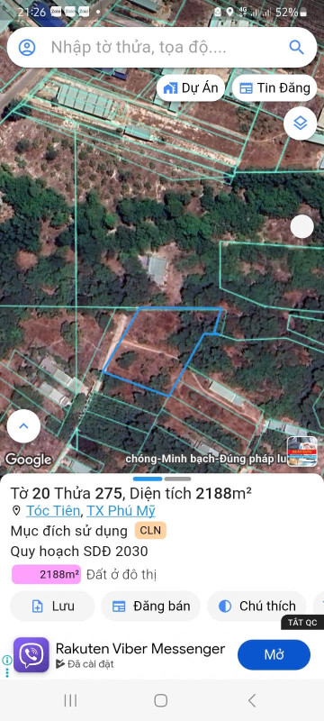 Bán đất 100m² ngang 5m giá 320 triệu Xã Châu Pha
