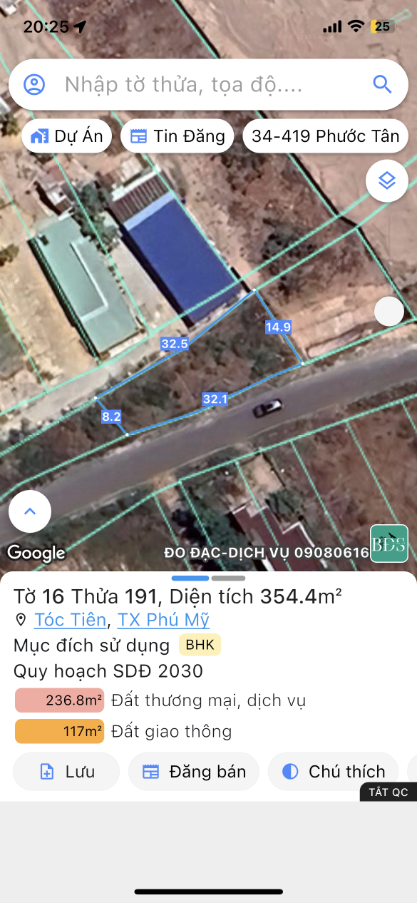 Bán đất 354m² ngang 32.1m giá 1.58 tỷ Xã Châu Pha