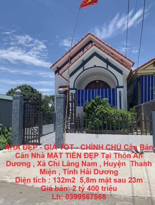 NHÀ ĐẸP - GIÁ TỐT - CHÍNH CHỦ Cần Bán  Căn Nhà MẶT TIỀN ĐẸP Tại Thanh Miện - Hải Dương