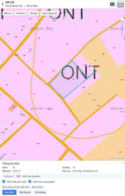 Bán đất 228m² giá 390 triệu tại Xã Cư Bao Thị xã Thị Xã Buôn Hồ