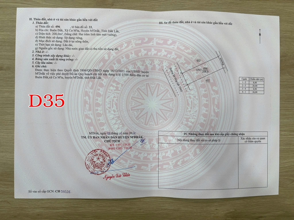 Bán đất 200m² 650 triệu tại Xã Cư M'ta Huyện M'Đrắk