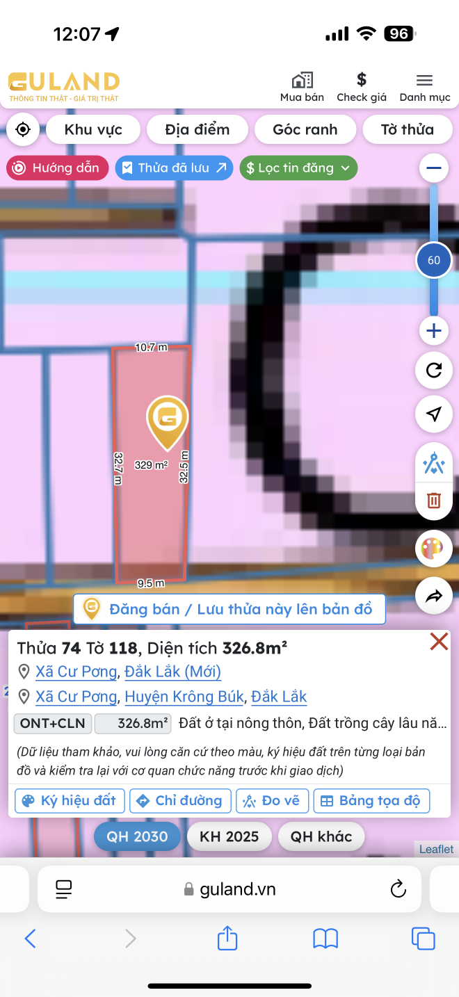 Bán đất 326.8m² giá 300 triệu Xã Cư Pơng