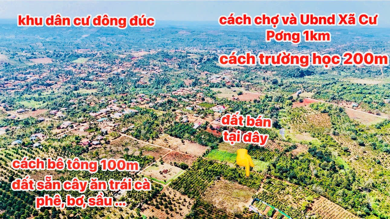 Bán đất 424.1m² giá 259 triệu tại Xã Cư Pơng Huyện Krông Búk