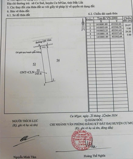 Bán đất 146.6m² 890 triệu tại Xã Cư Suê Huyện Cư M'gar