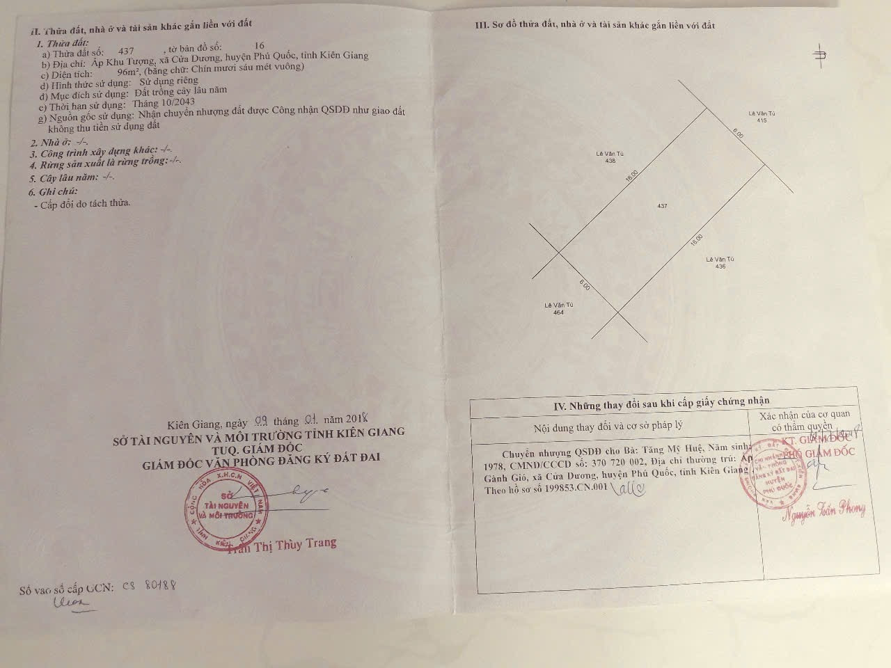 Bán đất 96m² 1 tỷ tại Xã Cửa Dương Thành phố Phú Quốc