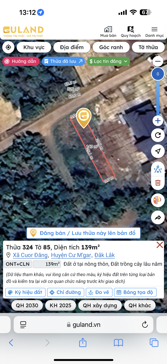 Bán đất 139m² giá 495 triệu tại Xã Cuor Đăng Huyện Cư M'gar