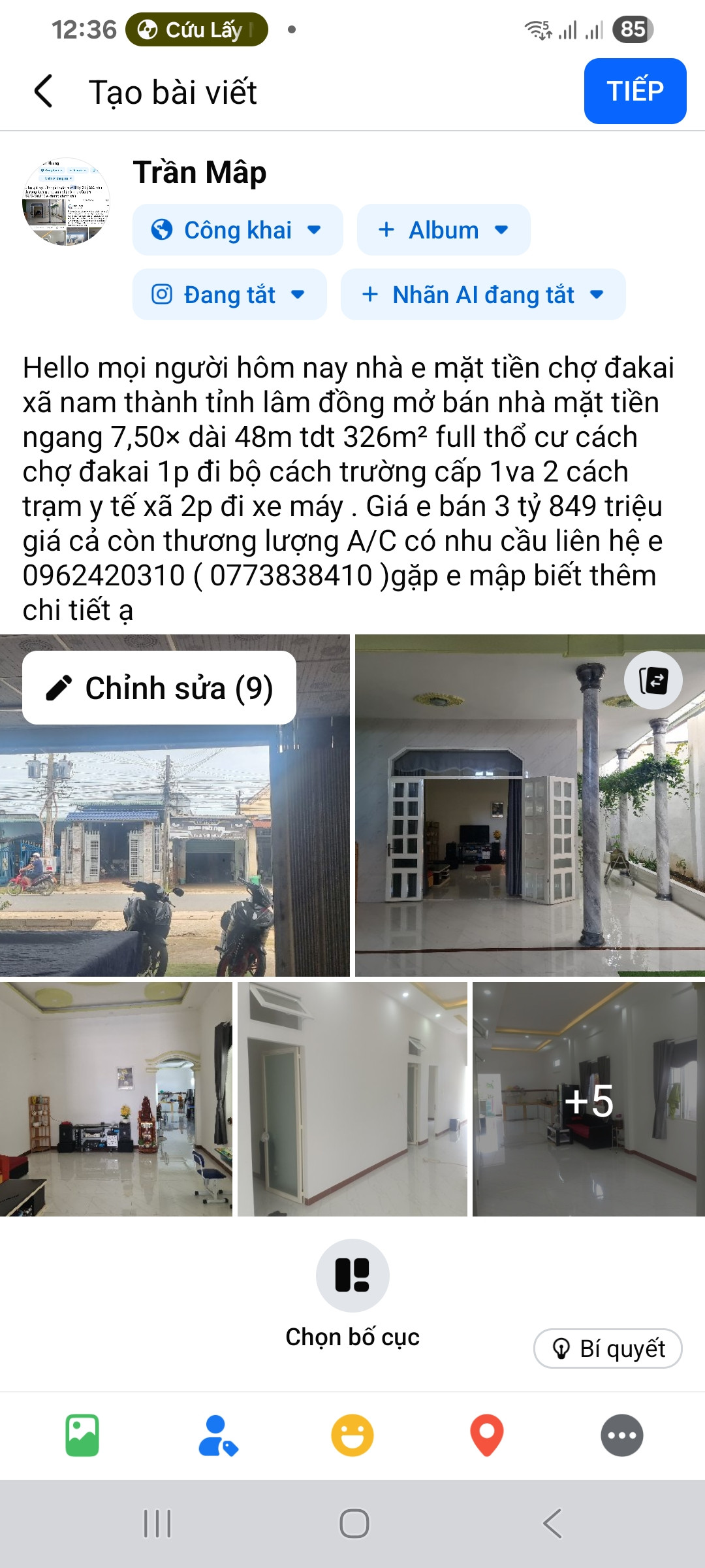 Bán nhà mt chợ đakai đức linh bình thuận