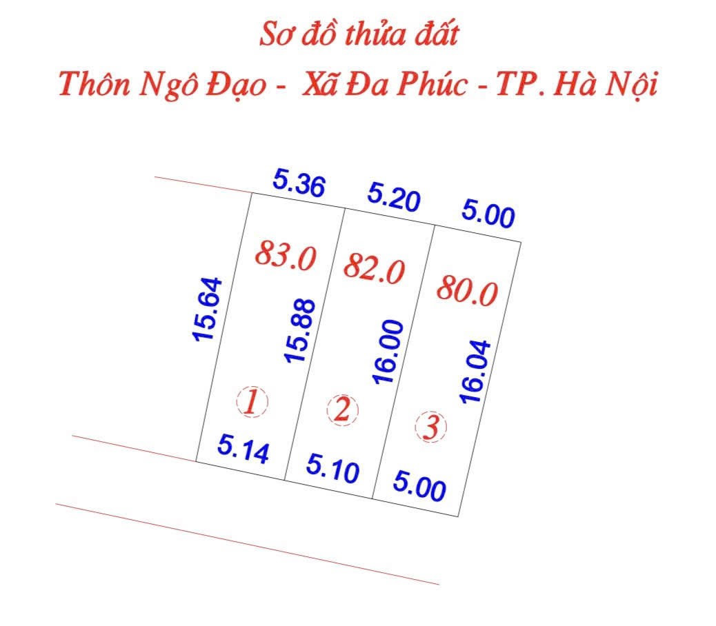 Bán đất 80m² ngang 5.36m giá 900 triệu Xã Đa Phúc