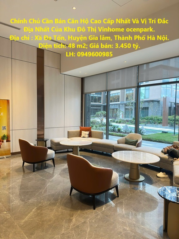 Chính Chủ Cần Bán Căn Hộ Cao Cấp Nhất Và Vị Trí Đắc Địa Nhất Của Khu Đô Thị Vinhome ocenpark.