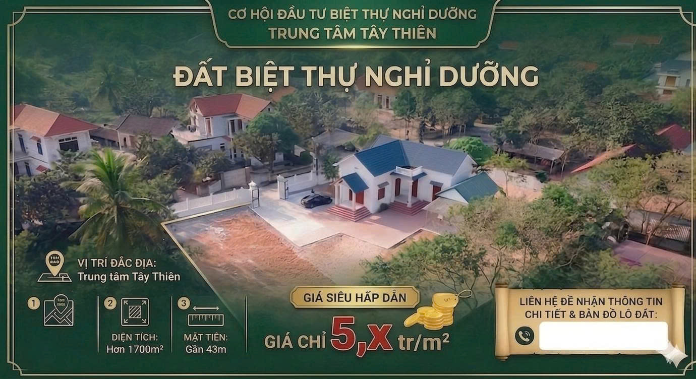 HÀNG HIẾM ĐẠI ĐÌNH TAM ĐẢO – 1.747M² CÓ SẴN BIỆT THỰ KIÊN CỐ