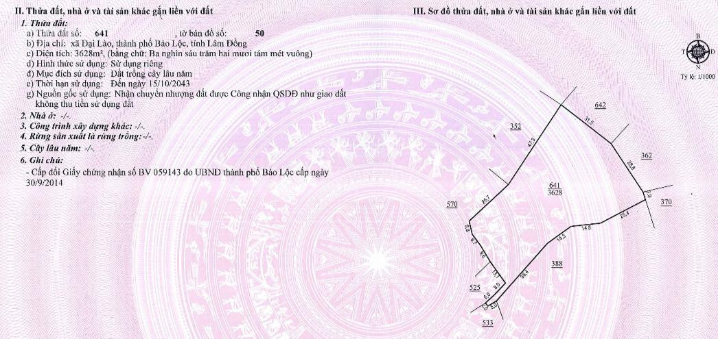 Cần bán đất xã Đại Lào