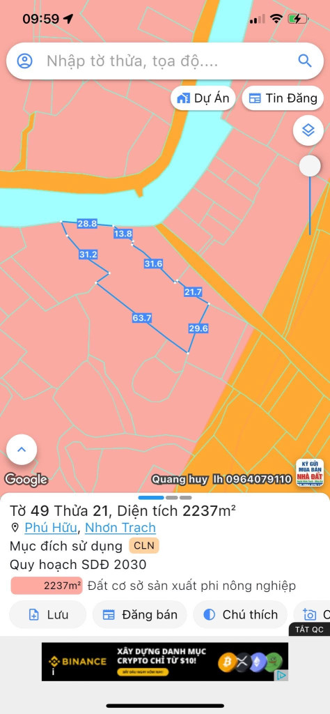Bán đất 2237m² ngang 28m giá 12 tỷ Xã Đại Phước
