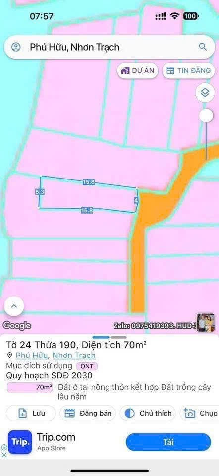 Bán đất 70m² ngang 4m giá 1.49 tỷ Xã Đại Phước