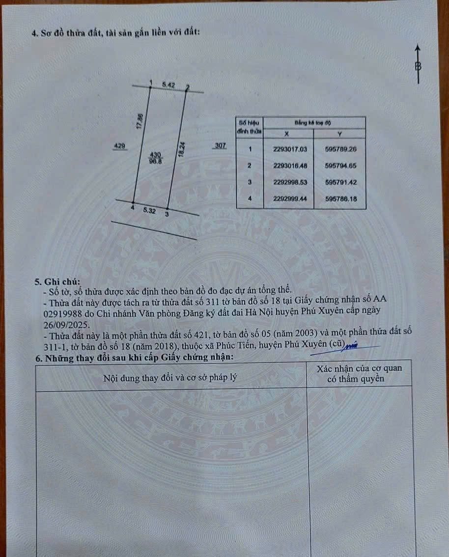 Bán đất 96m² full thổ cư ngang 5m giá 3.68 tỷ tại Xã Đại Xuyên