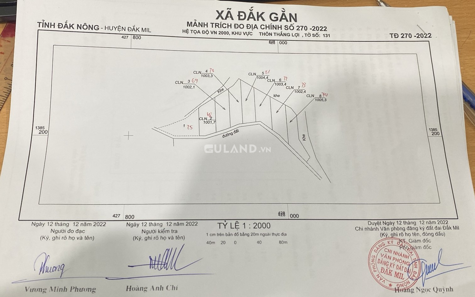 F0 8 LÔ NN-ĐẮK GẰN ĐẮK NÔNG - GIÁ BÁN 145/1 LÔ