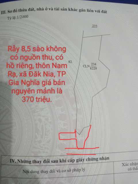 Cần bán 8,5 sào giá 350 triệu