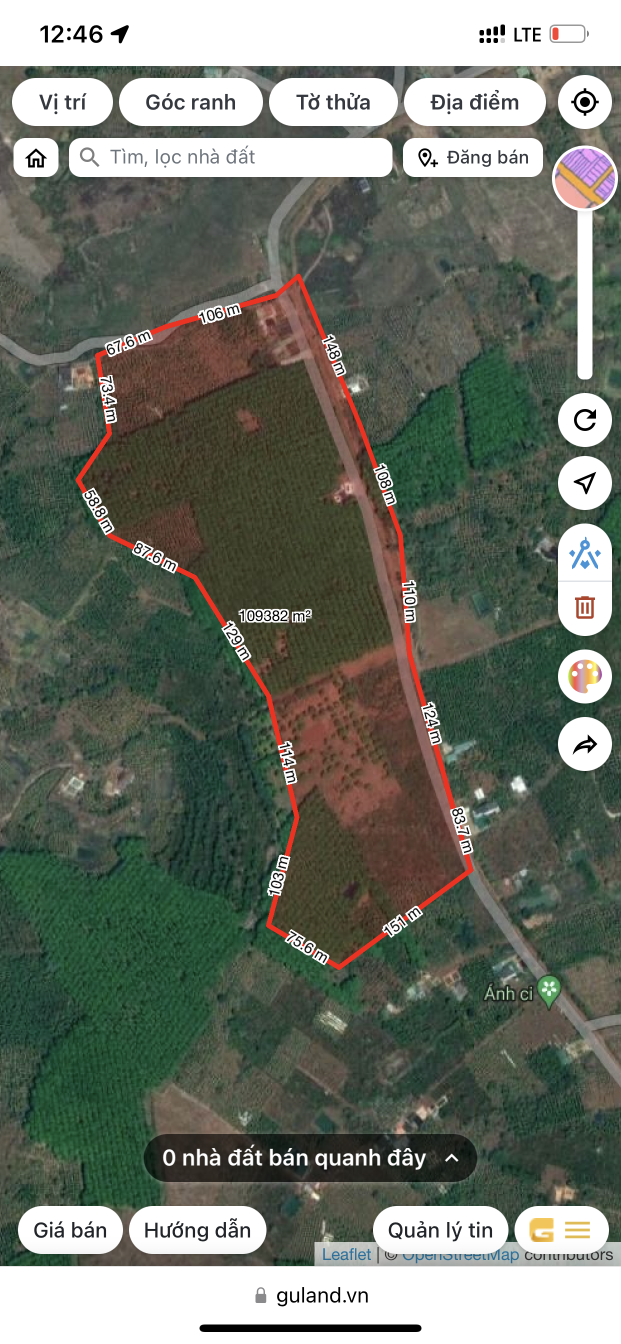 Bán  đất nông nghiệp 48000m² tại, Xã Đắk R'La, Huyện Đắk Mil, Đắk Nông giá 7.6 tỷ