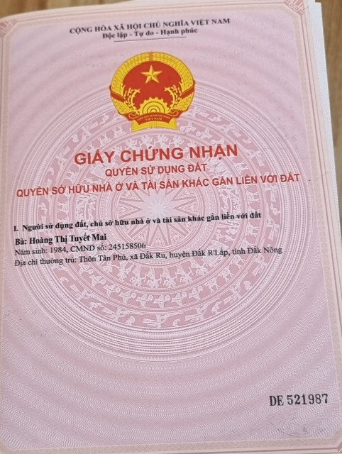 Cần bán nhanh lô đất thôn Châu Thành , Xã Đắk Rũ, Huyện Đắk RLấp, Tỉnh Đắk Nông.