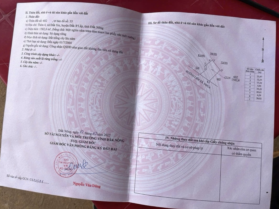 Bán lô mặt đường Nhựa Liên xã đối diện TTHC mới xã Quảng Tín Lâm Đồng 3,1 tỷ/ ngang 31mét Qh thổ cư 0938609098
