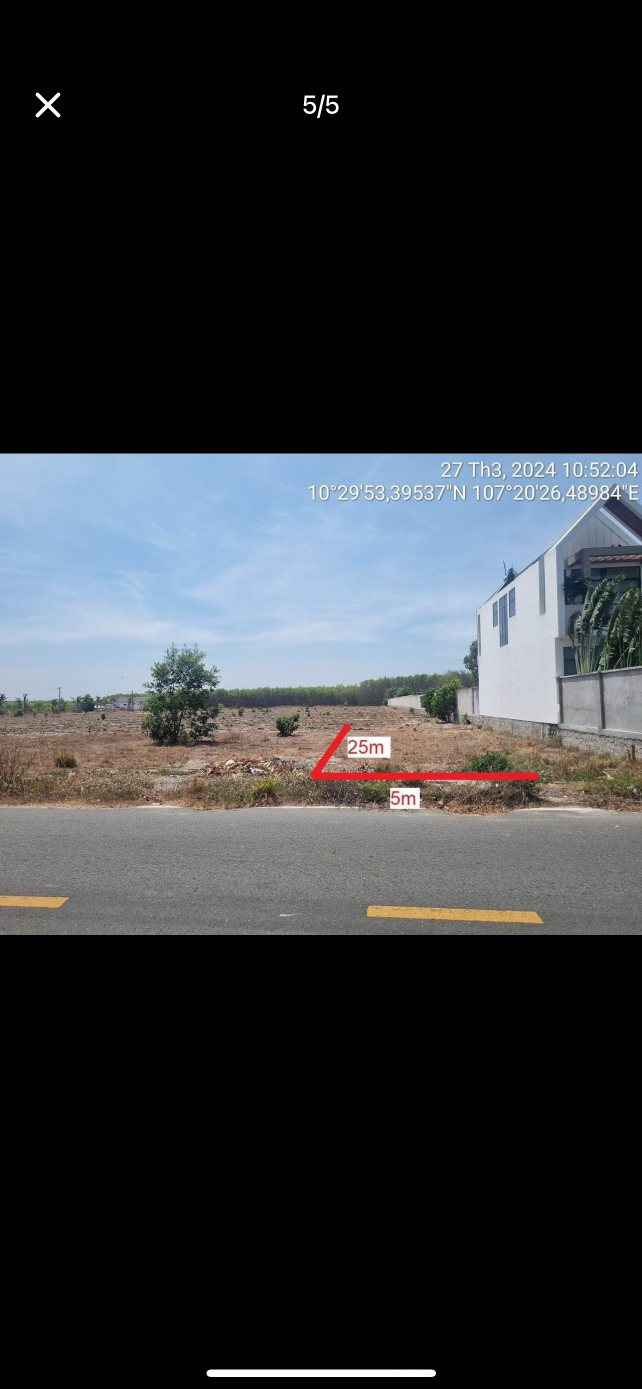 Bán đất 125m² ngang 5m giá 990 triệu Xã Đất Đỏ