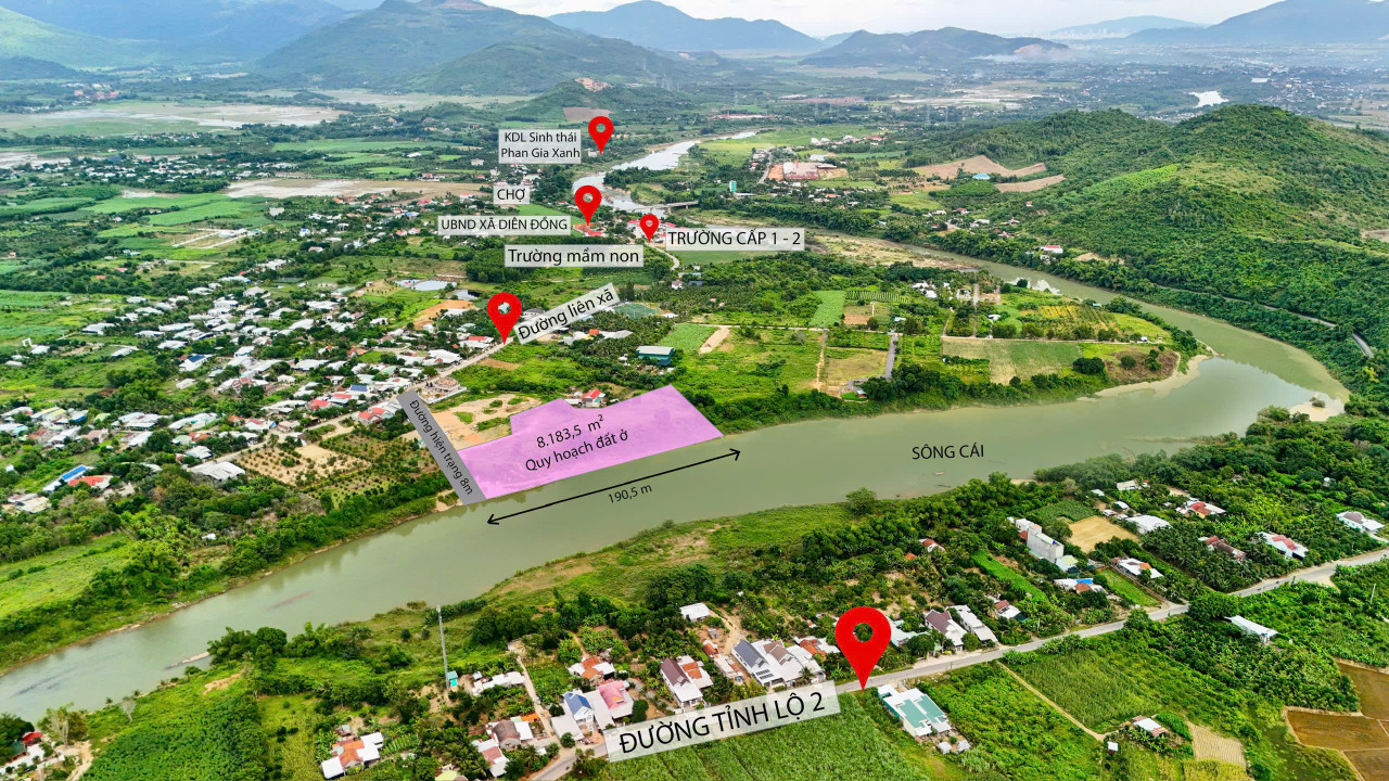 bán đất Diên Đồng dt 8.183 m² (trong đó 7.304,3 m² quy hoạch thổ cư, chuyển thổ cư 2025).  1,39 triệu/m²  Giá tổng: 10,15 tỷ.
lh e Trinh