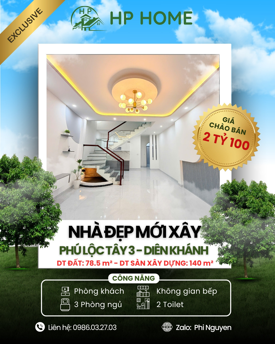 Nhà 1 trệt 1 lầu thiết kế hiện đại – Vị trí siêu thuận tiện ngay trung tâm Diên Khánh