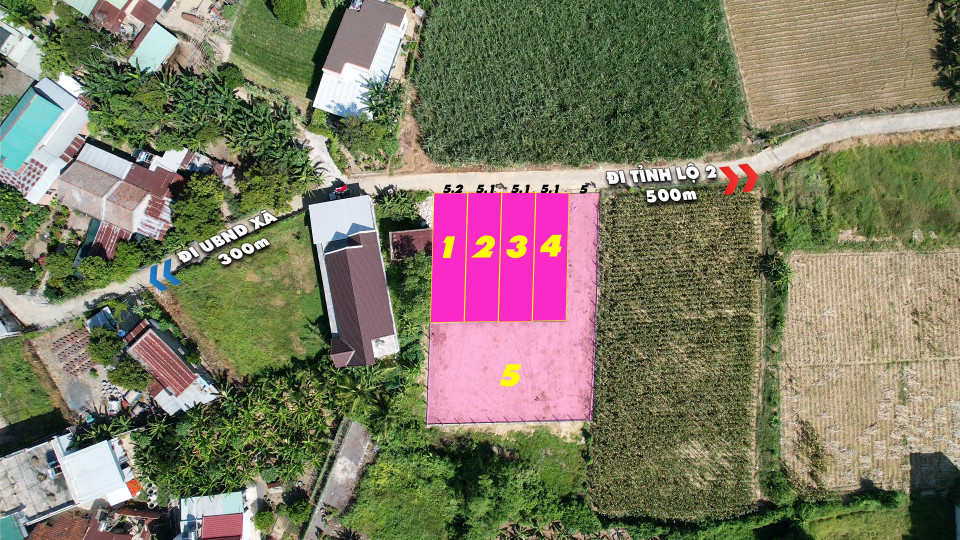 Bán đất 104m² có 60 thổ ngang 5.2m giá 850 triệu Xã Diên Lạc