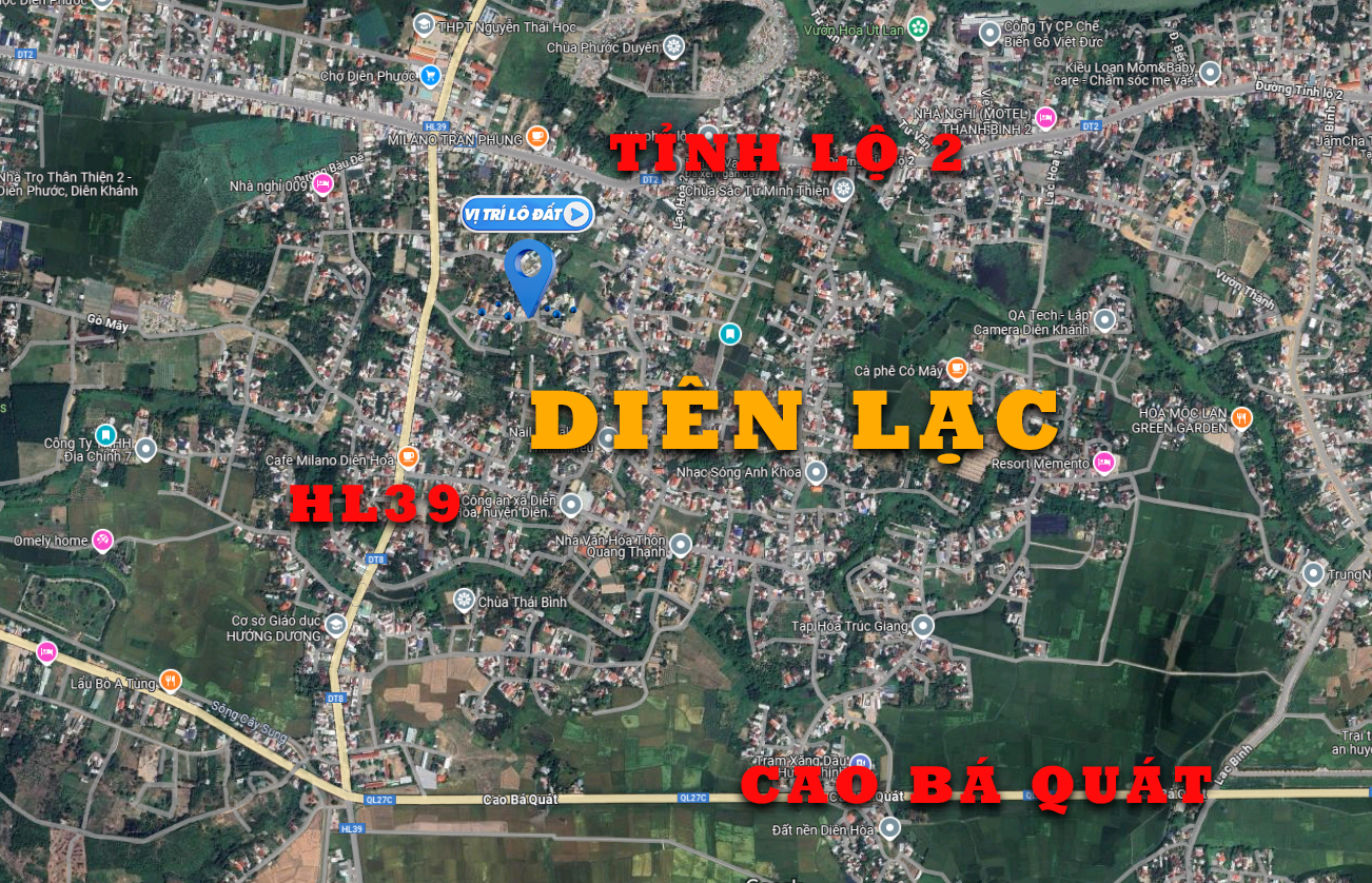 Bán đất Diên Lạc 237m², 191m² thổ cư, ngang 7,7m, đường nhựa 6m, gần chợ, giá tốt!