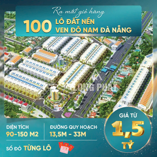 Đất nền trạm thu phí điện bàn. Đất nền nam Đà Nẵng. KDC số 1 - Epic Town  ======== Thông tin cơ bản. - Pháp lý: Sổ đỏ/ Sổ hồng. - Giá: 1,65 tỷ VND. - Diện tích: 110 m².  Mô tả dự án. - Dự án Epic Town Điện Thắng mang đến cơ hội đầu tư hấp dẫn cho khách hà