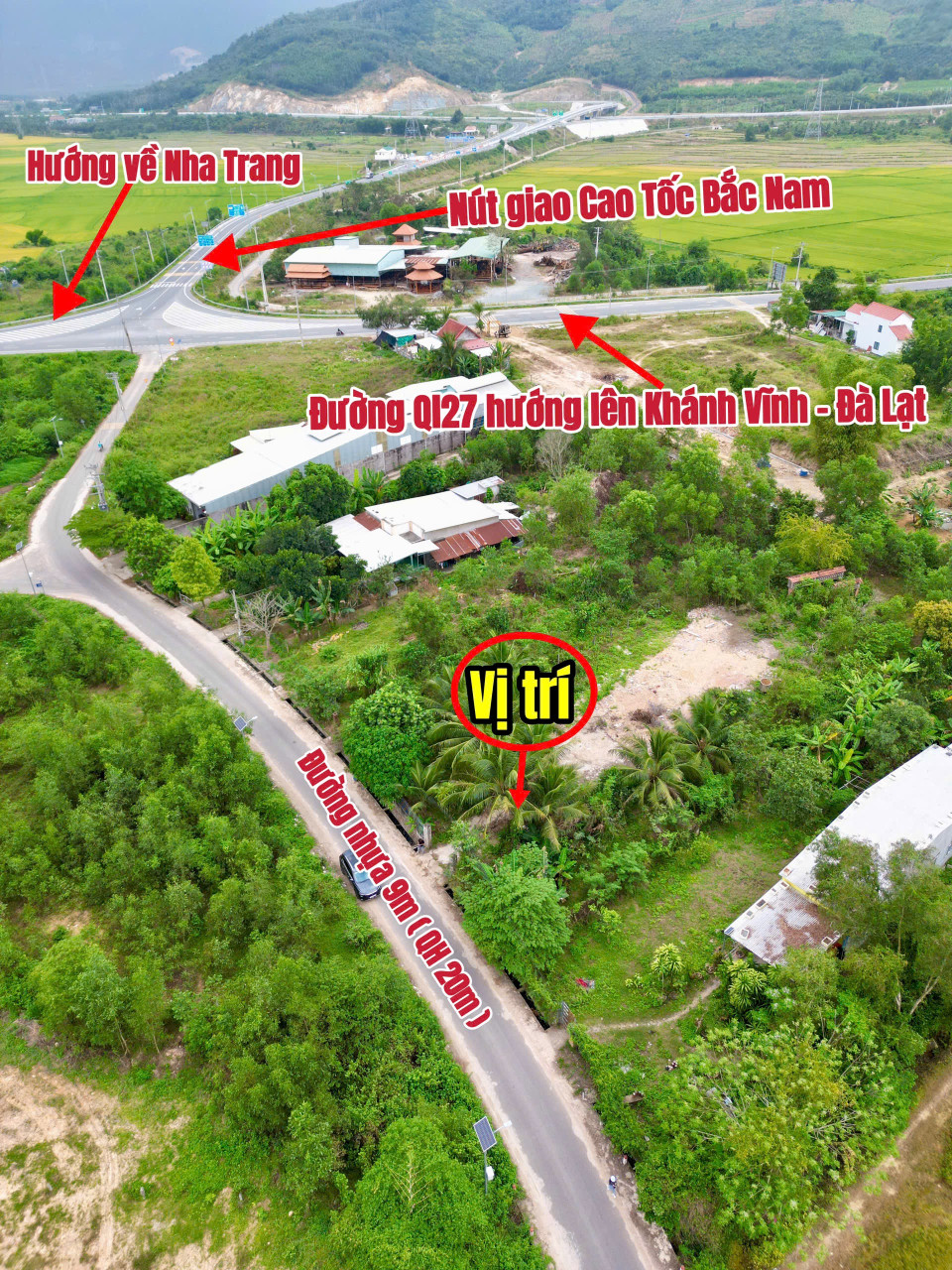 Bán đất 1624.4m² ngang 23m giá 6.4 tỷ Xã Diên Thọ