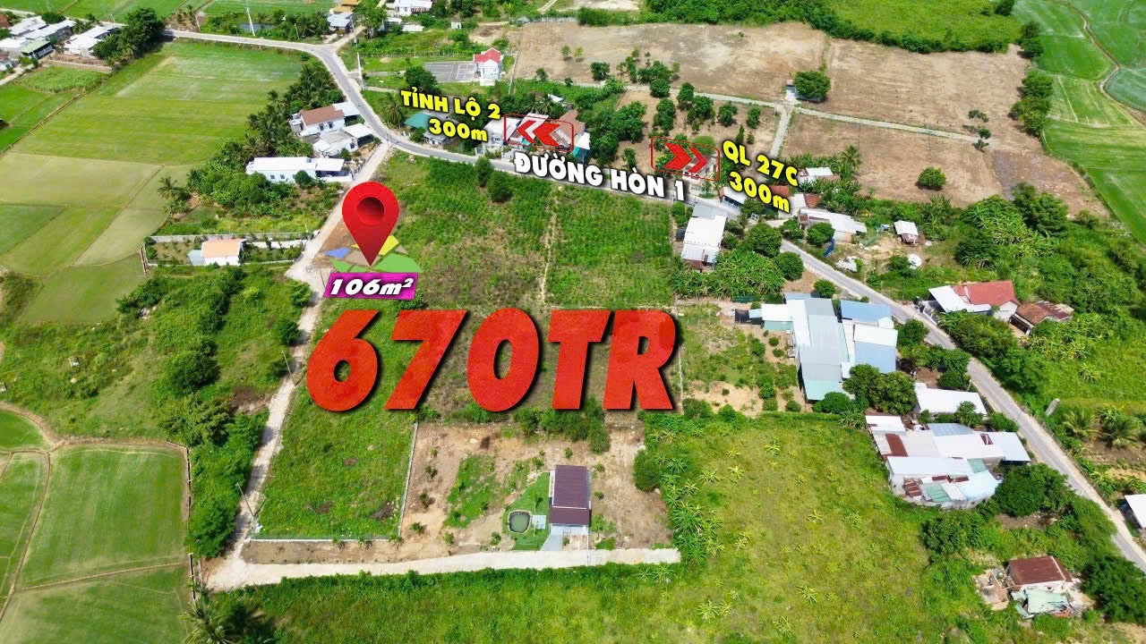 Bán đất 107.1m² ngang 5m giá 670 triệu Xã Diên Thọ