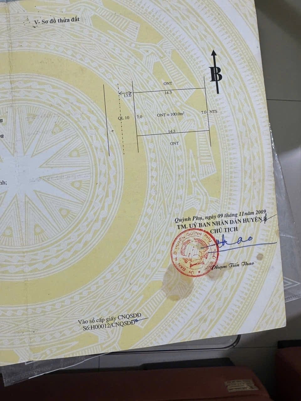 Bán đất mặt đường 10, đối diện Khu công nghiệp Dược - Sinh học tại huyện Quỳnh Phụ, tỉnh Thái Bình