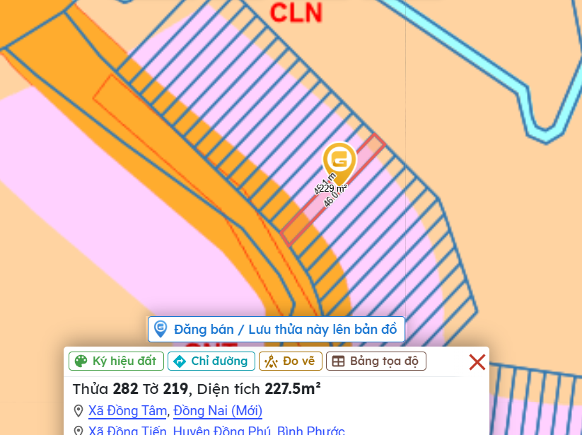 Bán đất 227.5m² có sẵn 100m² thổ cư ngang 5m giá 810 triệu tại Xã Đồng Tâm