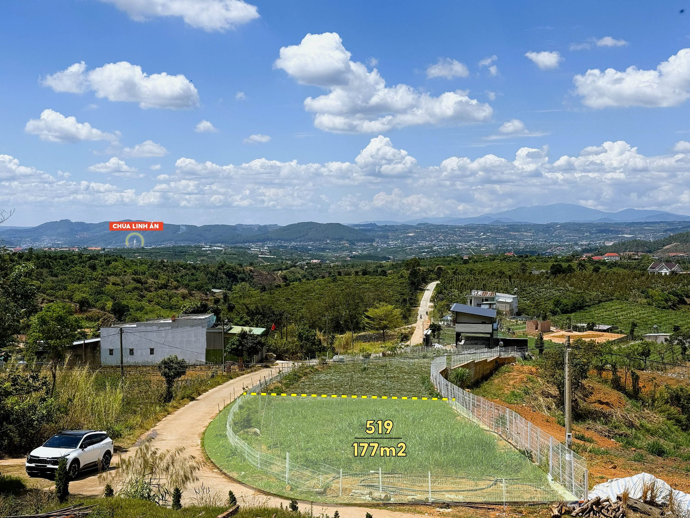 Đất xã Nam Ban Lâm Hà View Panorama chỉ 680 triệu. Trọn sổ. Ngang đến 24m Mặt tiền