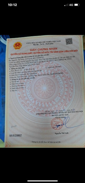 CHÍNH CHỦ BÁN LÔ ĐẤT TẠI THÔN YÊN THÁI, XÃ ĐÔNG YÊN, QUỐC OAI, HÀ NỘI.