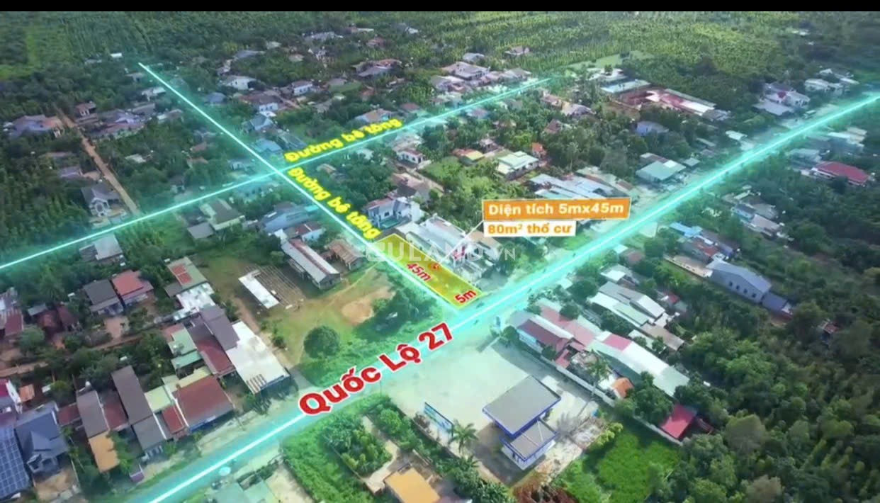 Bán đất MT QL 27 157.6m² 2.4 tỷ tại Xã Dray Bhăng Huyện Cư Kuin